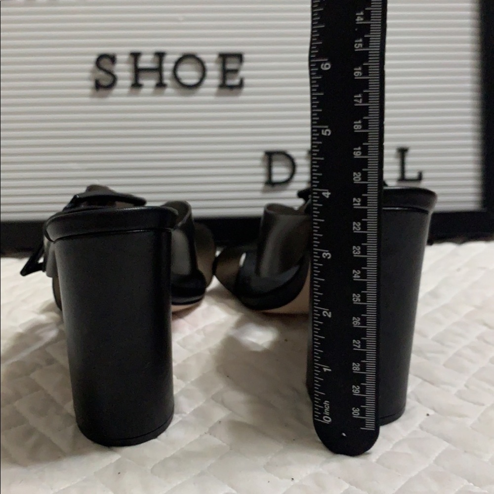 NWT Schutz Madaleni Black Buckled Mule Sandal in Fume Matt - Picture 6 of 9